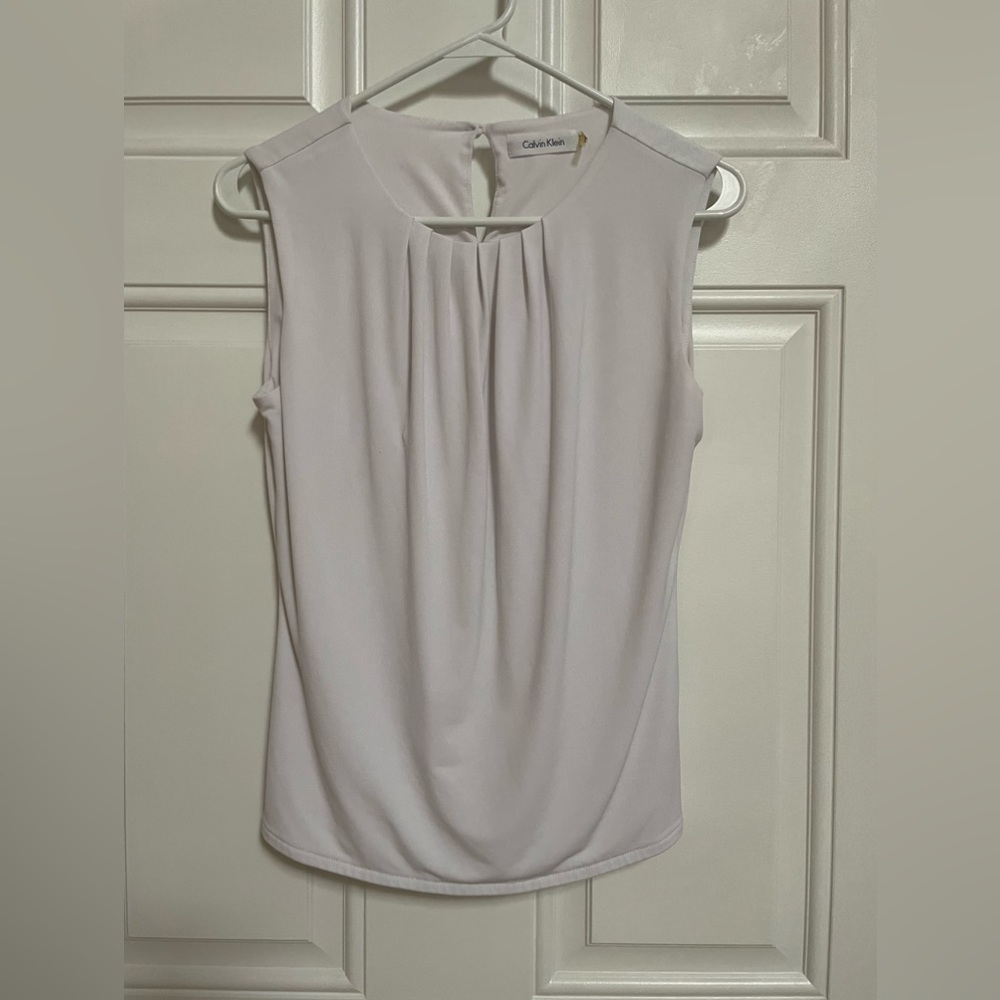 Calvin Klein sleeveless white blouse